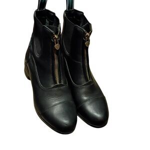 Ariat Women's Heritage IV Zipper Front Paddock Boots Size 6.5 Black Leather